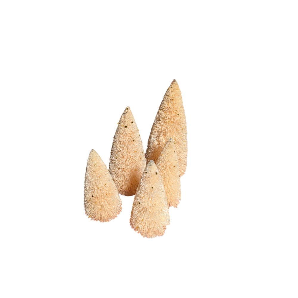 Department 56 Snowbabies Landscape Set 56.69026 Cream Sisal Bottle Brush Trees
